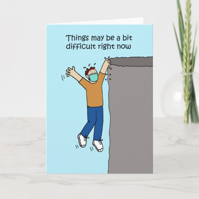 Covid 19 Support and Encouragement Cartoon Card (Front)