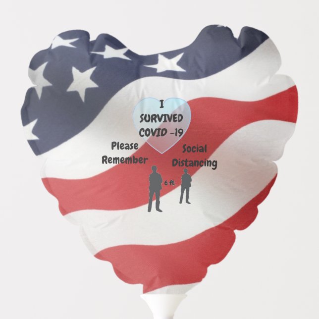Covid 19 Survived & Thank you Balloon (Front)