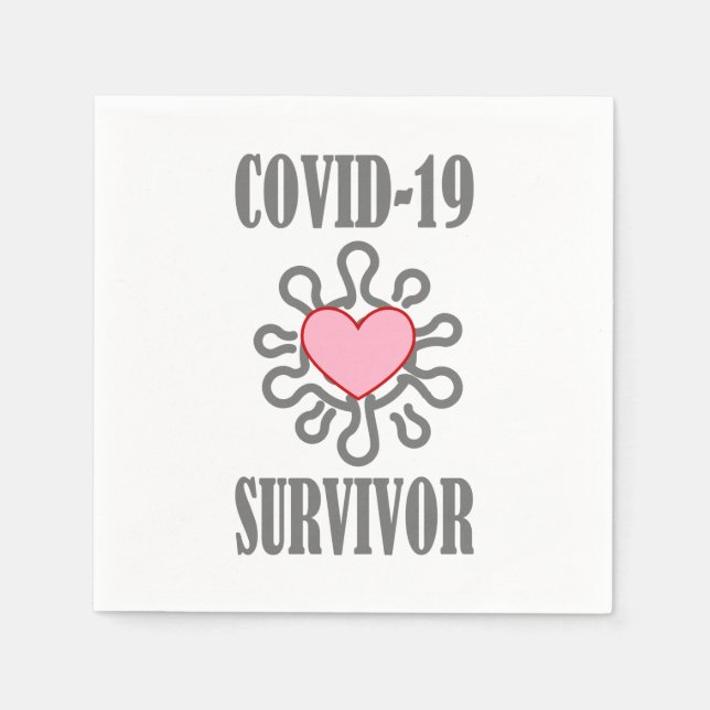 COVID-19 Survivor Corona virus I survived Napkins (Front)
