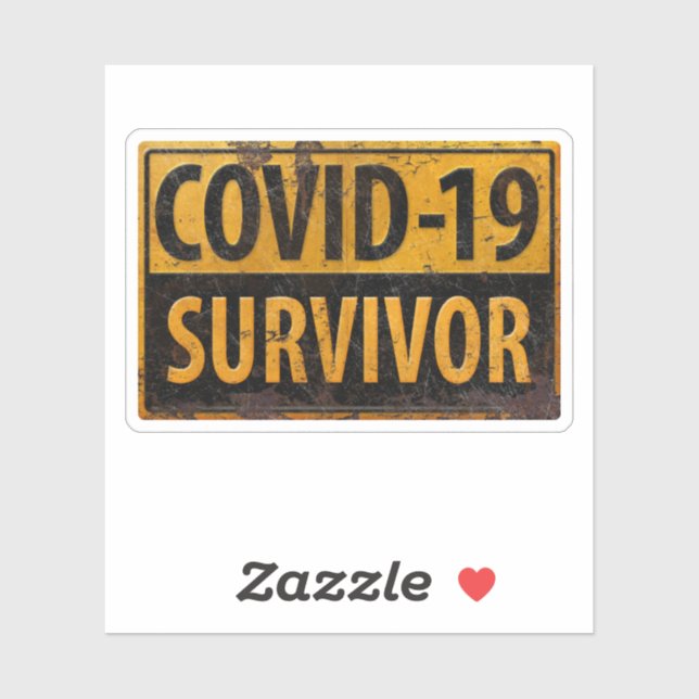 Covid-19 Survivor - Encouraging Metal Sign Sticker (Sheet)