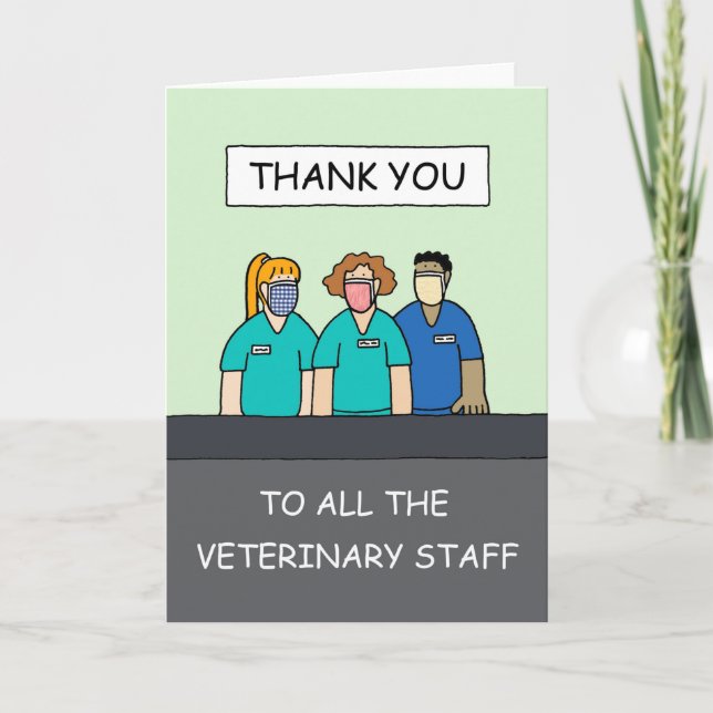 Covid 19 Thank You to Veterinary Staff Card (Front)