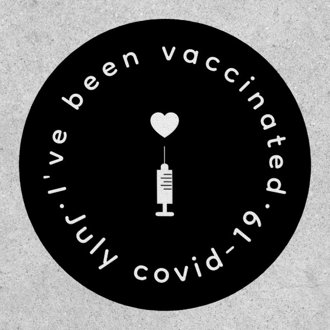 Covid-19 Vaccinated | Black Red Heart Safety Patch (Front)