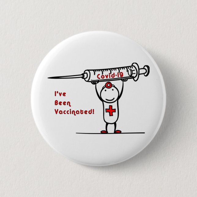 Covid-19 Vaccinated Button (Front)