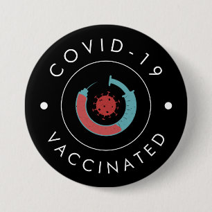 Covid -19 Vaccinated Cool Modern Trendy Vaccine Button
