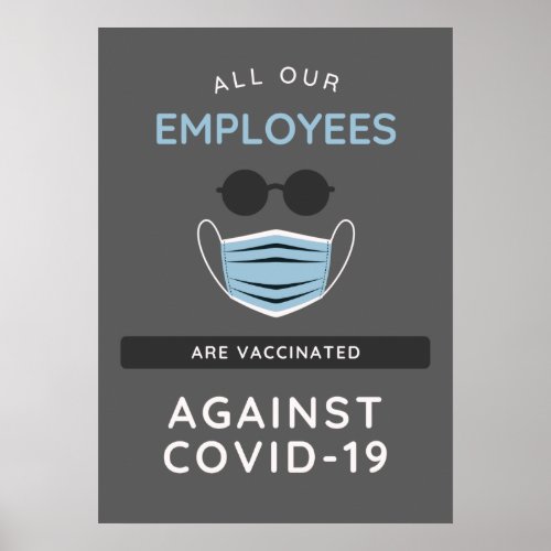 Covid_19 Vaccinated Employees Safe Business Sign