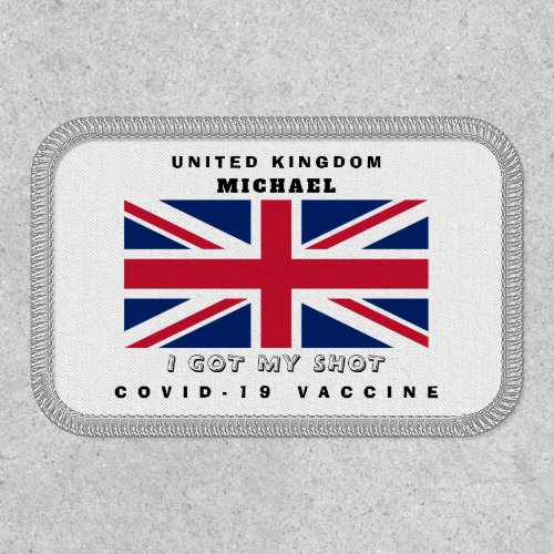 Covid_19 Vaccinated  English Flag Patch