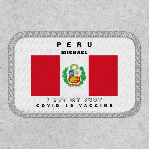 Covid_19 Vaccinated  Peru Flag Patch