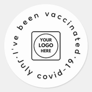 Covid-19 Vaccinated   Staff Custom Logo Round Classic Round Sticker