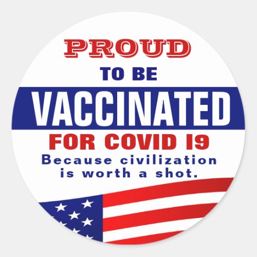 Covid 19 Vaccination Classic Round Sticker