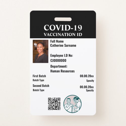 Covid 19 vaccination id employee photo details badge