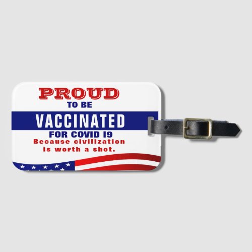 Covid 19 Vaccination  Luggage Tag