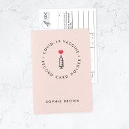 Covid-19 Vaccination | Pink Record Card Holder at Zazzle