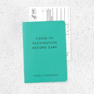 Covid 19 Vaccination Record Card Teal Holder at Zazzle