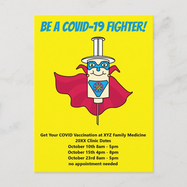 COVID-19 Vaccination Reminder Announcement Postcard (Front)