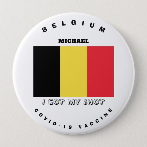 Covid_19 Vaccine  Belgium Flag Button
