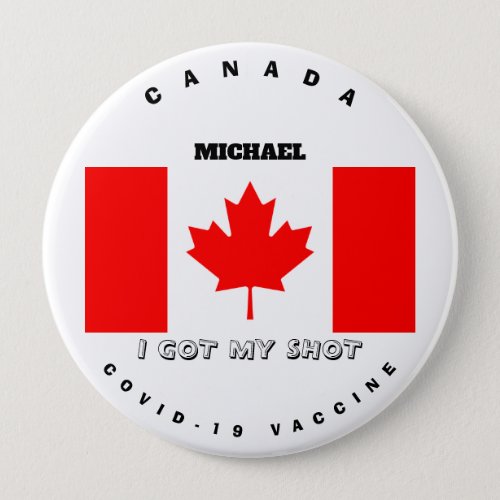 Covid_19 Vaccine  Canada Flag Button