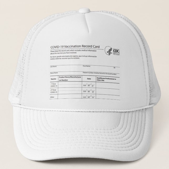COVID 19 Vaccine Card Hat (Front)