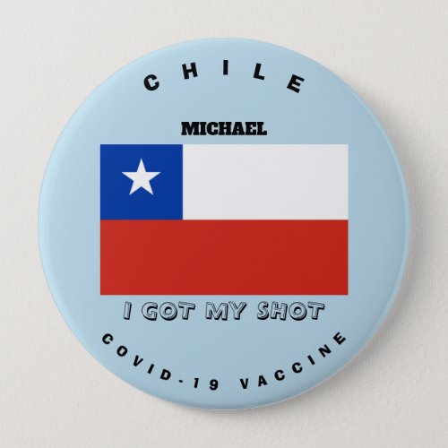 Covid_19 Vaccine  Chile Flag Button