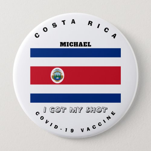 Covid_19 Vaccine  Costa Rica Flag   Button