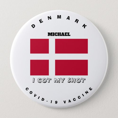 Covid_19 Vaccine  Denmark Flag Button