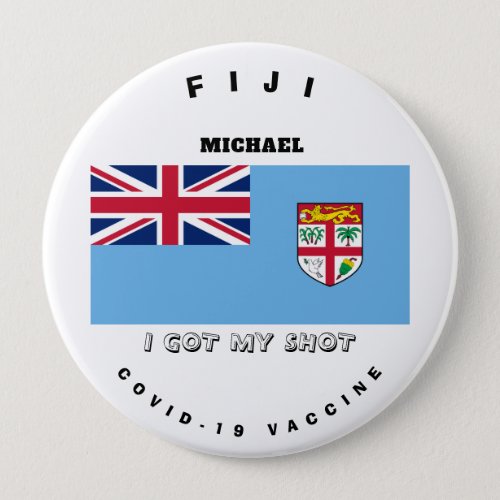 Covid_19 Vaccine  Fiji Flag Button