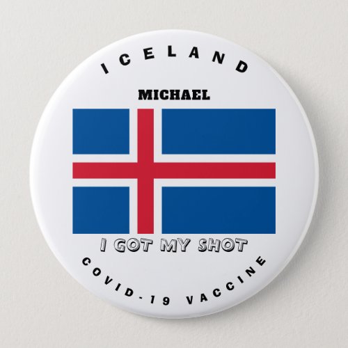 Covid_19 Vaccine  Iceland Flag Button