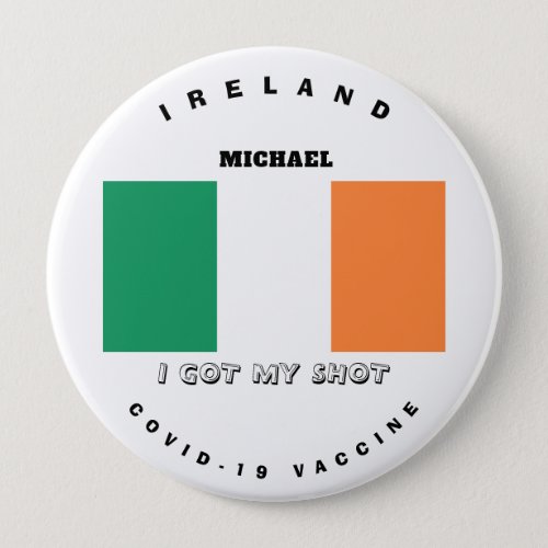 Covid_19 Vaccine  Ireland Flag Button