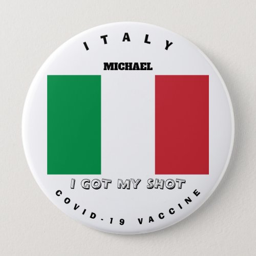 Covid_19 Vaccine  Italy Flag Button