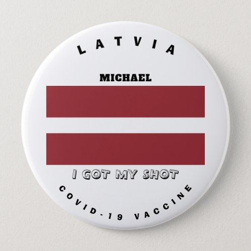Covid_19 Vaccine  Latvia Flag Button