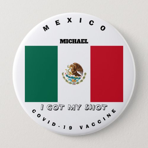 Covid_19 Vaccine  Mexico Flag Button