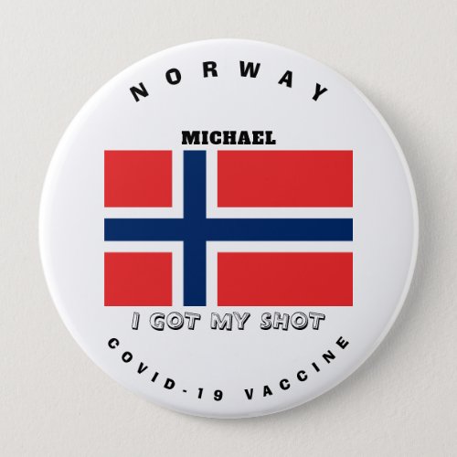 Covid_19 Vaccine  Norway Flag Button