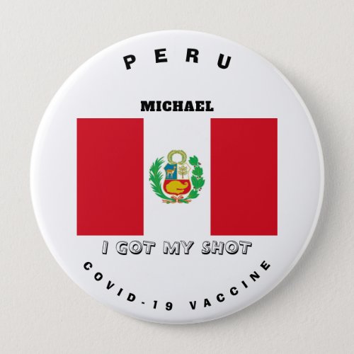 Covid_19 Vaccine  Peru Flag Button