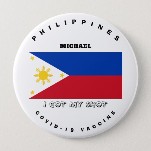 Covid_19 Vaccine  Philippines Flag Button