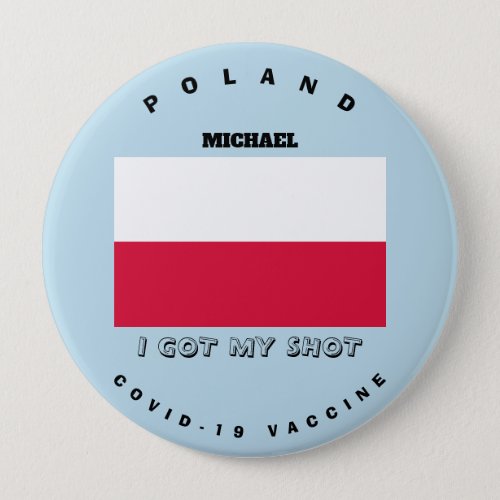 Covid_19 Vaccine  Poland Flag Button