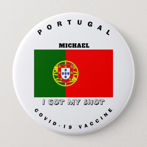 Covid_19 Vaccine  Portugal Flag Button