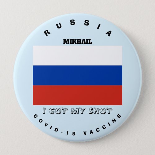 Covid_19 Vaccine  Russia Flag Button