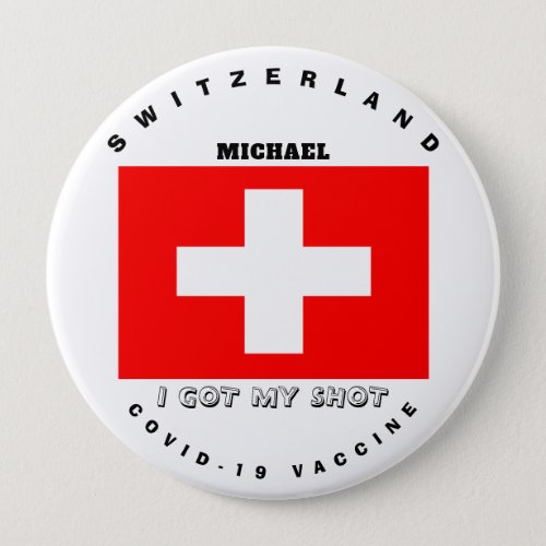 Covid_19 Vaccine  Switzerland Flag Button