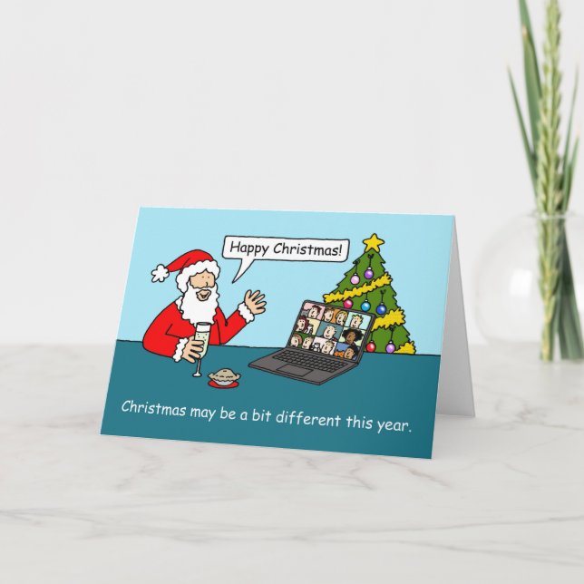 Covid 19 Virtual Christmas with Santa Card (Front)