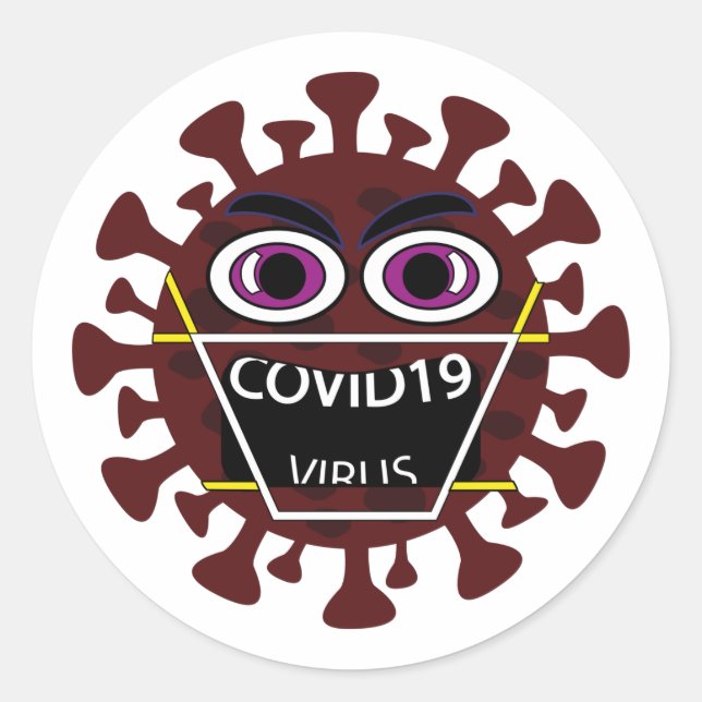 Covid-19 Virus Classic Round Sticker (Front)