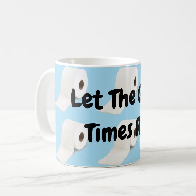 Covid-19 Virus Toilet Paper Blue Coffee Mug (Front Left)