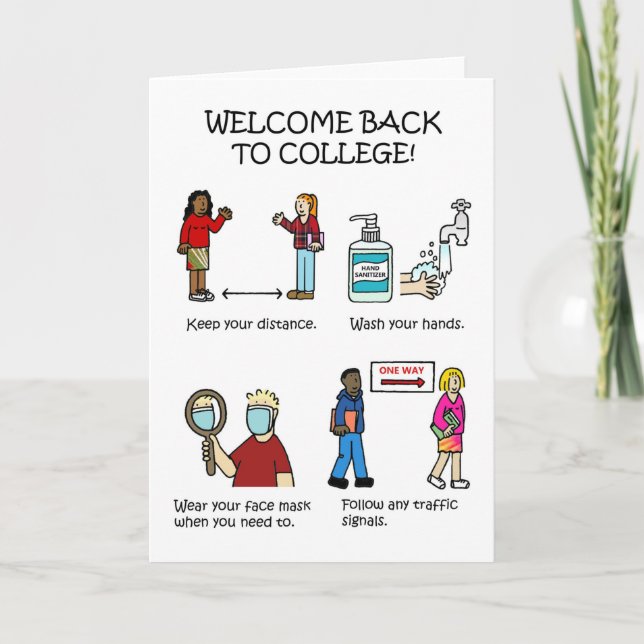 Covid 19 Welcome Back to College Holiday Card (Front)