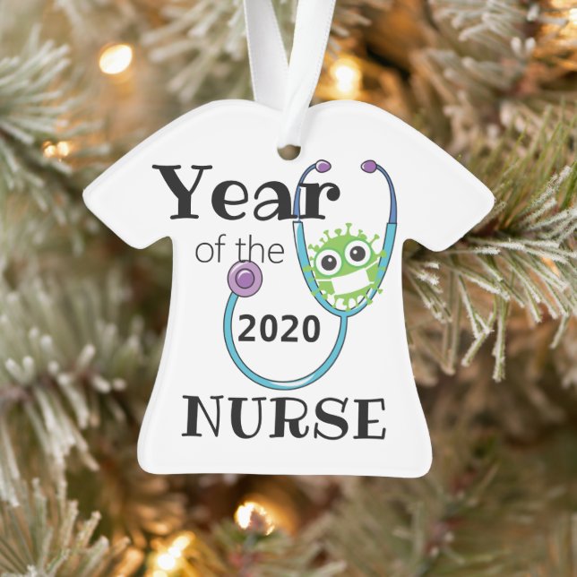 Covid -19 , Year of the Nurse Christmas Ornament (Tree)
