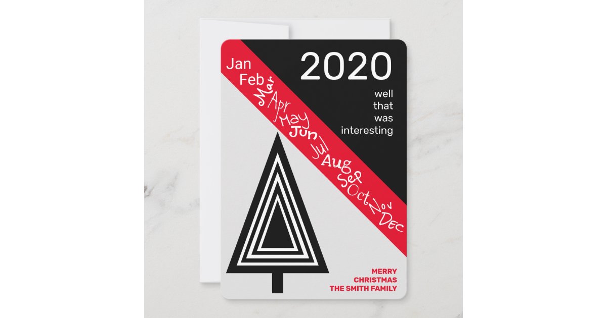 Covid 2020 Black White Red Funny Christmas Holiday Card | Zazzle.com