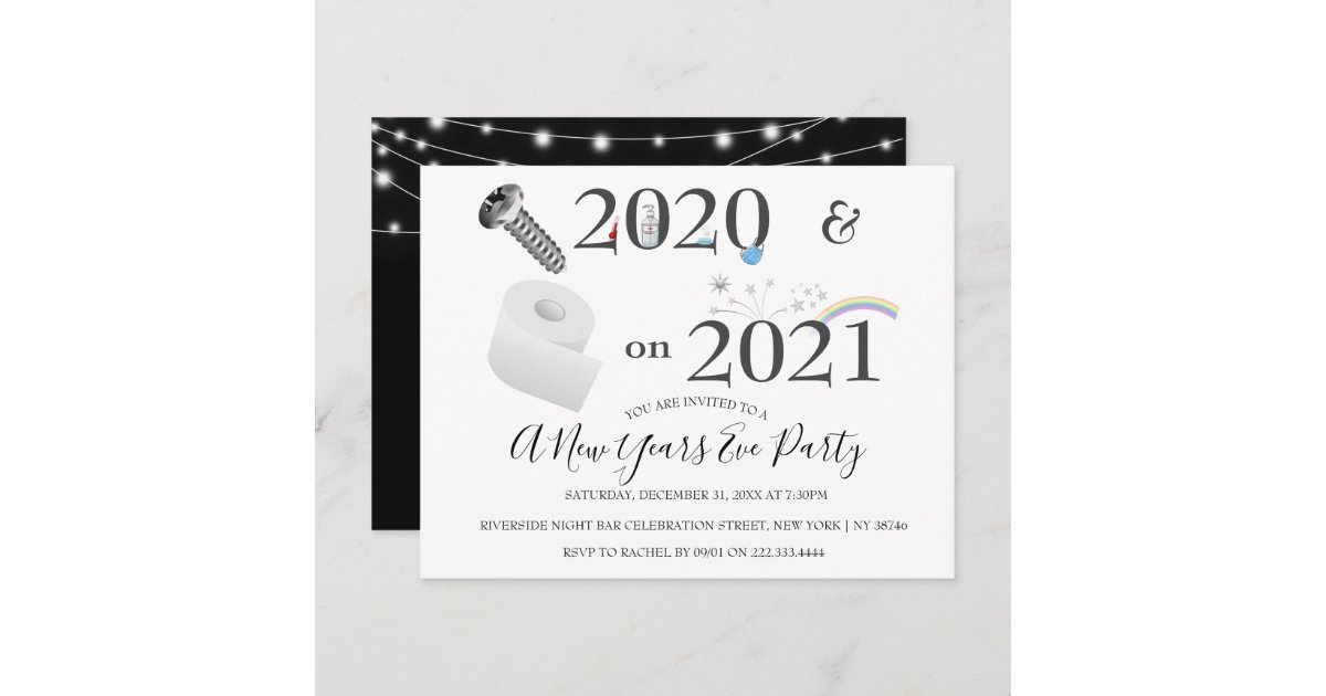 Covid | 2021 | New Years Eve Party Invitation | Zazzle.com