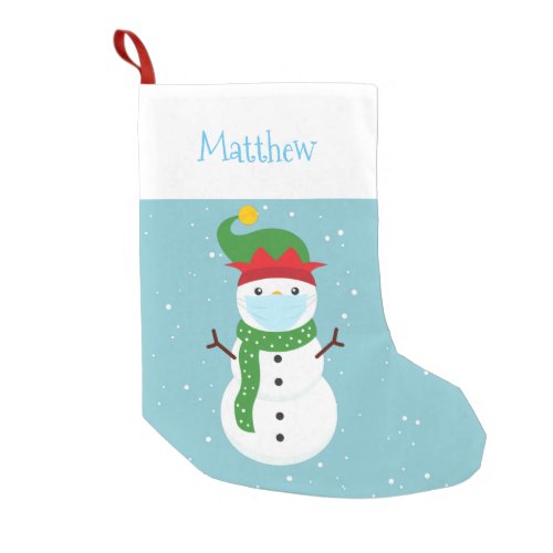 Covid Christmas 2020 Snowman Cute Custom Small Christmas Stocking