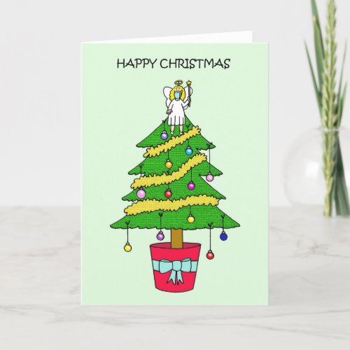 Covid Christmas Angel in a Face Mask  Holiday Card