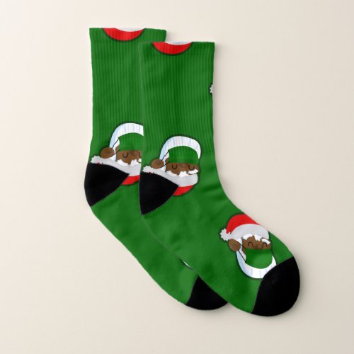 covid christmas face mask black santa socks
