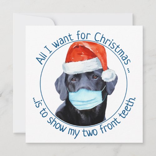 Covid Christmas Face Mask Funny Quarantine Dog Holiday Card