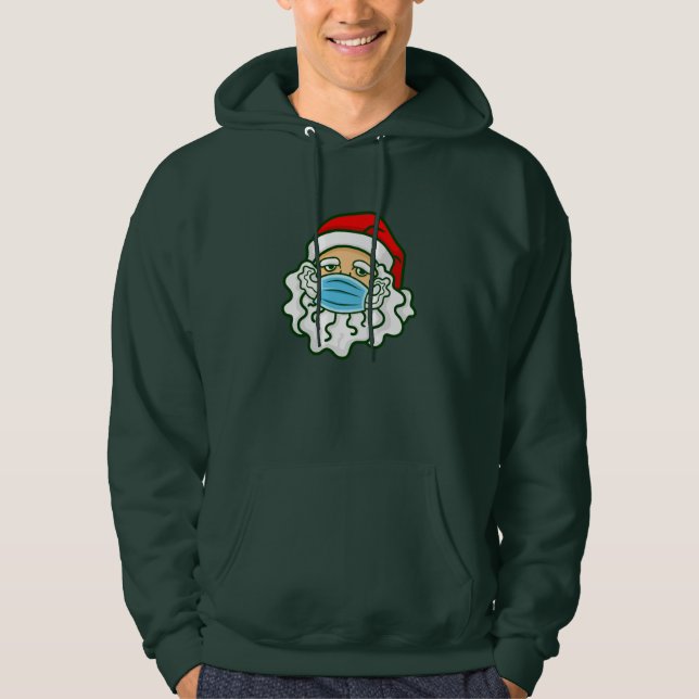 covid christmas face mask santa claus beard hoodie (Front)