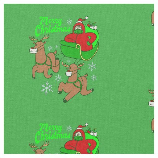 covid christmas face mask santa reindeer sleigh fabric